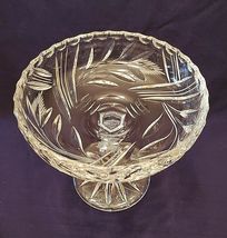CRYSTAL ETCHED COMPOTE CANDY DISH 5.5" TALL image 4
