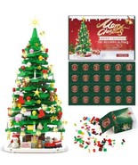 Advent Calendar 24 Christmas Tree Building Toy Set with LED light, 1066 ... - £22.05 GBP