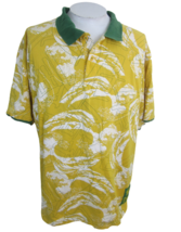 Pepe Jeans London PJL Men Polo shirt pit to pit 26.5 3XL yellow abstract... - $29.69