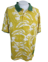 Pepe Jeans London PJL Men Polo shirt pit to pit 26.5 3XL yellow abstract vintage - $29.69