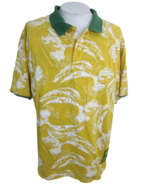 Pepe Jeans London PJL Men Polo shirt pit to pit 26.5 3XL yellow abstract... - £23.45 GBP