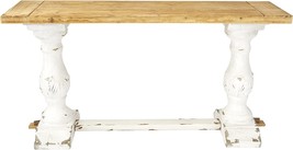 Deco 79 Wood Rectangle Console Table With Brown Wood Top, 59&quot; X 16&quot; X 29&quot;, White - £356.21 GBP