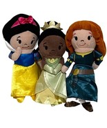 Disney Princess Bean Plush 6” Tiana Merida Snow White Lot Of 3 - £11.34 GBP