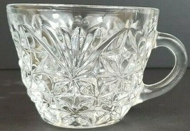 Starburst Punch Bowl Cup Replacement Clear Glass 2.5&quot; Tall x 3&quot; Vtg 1950s - $13.09