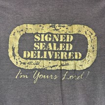 Hanes Fifty-Fifty Mens Signed Sealed Delivered T-Shirt Size XL Black &amp; Gold - £17.25 GBP