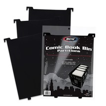 1 pack of 3 BCW Black Plastic Comic Book Bin Partitions - $16.65