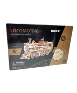 ROKR Locomotive 3D Wooden Train Model Kit Puzzle LK701 Mechanical Gears NEW - £21.58 GBP