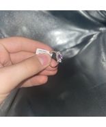 amethyst ring Rhodium Plated With Cubic Zirconia - $15.20