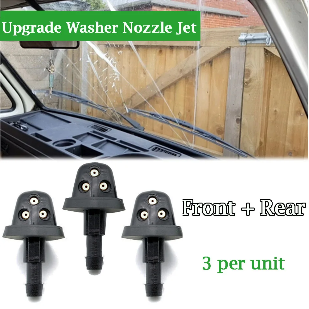 Triple Front &amp; Rear Windscreen Washer Jets Set for VW T25 T3 Vanagon Golf 1/2 - £11.29 GBP