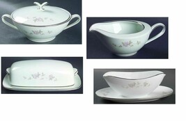 Noritake Bellemead Fine China Cover Butter, Sugar, Creamer Plated Gravy Boat  - £55.52 GBP