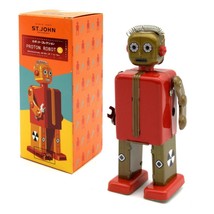 PROTON ROBOT 5&quot; Saint St. John Wind Up Tin Toy Collectible Retro Space A... - £21.49 GBP