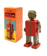 PROTON ROBOT 5&quot; Saint St. John Wind Up Tin Toy Collectible Retro Space A... - £21.31 GBP