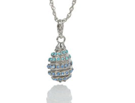 Keren Kopal Silver and blue Egg Pendant Necklace with crystals - $48.60