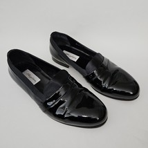 MEZLAN Mirage Tuxedo Loafer Shoes Patent Leather Black Satin Trim Mens 10.5 W - £58.62 GBP