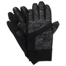 ISOTONER Black Gray Mixed Media Fleece smartDRI smarTouch Tech Gloves S M - $24.99