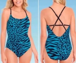 Beach Betty by Miracle Brands One Piece Swimsuit Slimming Green cheetah ... - £9.43 GBP