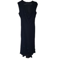 Jones New York Silk Scoop Neck Beaded Dress - £19.23 GBP
