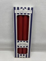 The White Barn Candle Co 4 Unscented 10&quot; Taper Red Candles Holiday Christmas NIB - £9.91 GBP