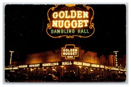 Golden Nugget Casino Night View Las Vegas NV Nevada UNP Chrome Postcard V4 - £2.28 GBP