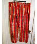 Big Bud Press Western Pants 4XL Red Rainbow Plaid Madras Check Made in LA - $297.20 CAD