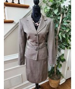 Sag Harbor Women Brown Acrylic Single Breasted Blazer &amp; Skirt 2 Piece Su... - $55.00