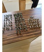 Army Men Lot of 96 Plastic American Soldier Figures Green &amp; Silver Multi... - £36.62 GBP