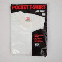 Vintage Pocket T-Shirt Large 42-44 White Single Stitch New Sealed Deadst... - $21.99