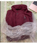 Hammacher Magee Donegal Bay Stormproof Fleece Jacket Burgundy Wine Color... - $66.49