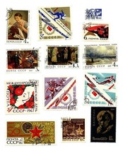Lot Of 13 Russia Ussr Postage Stamps 1966-67 Soviet Historical &amp; Winter Sport A3 - £5.61 GBP