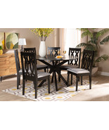 Sabriel Gray Fabric Upholstered and Dark Brown 7-Piece Dining Set - $795.00
