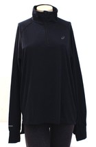 Asics Black 1/2  Zip Long Sleeve Shirt with Thumbholes &amp; Side Zips Women... - £62.64 GBP