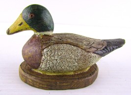 5&quot; Mallard Duck on Base, Hand Carved by Artist D.P. (Dave Peterson) March 2004 - £14.52 GBP
