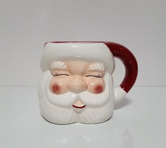 NEW Pottery Barn Large Santa Claus Mug Eyes Closed 16 OZ Earthenware - £23.48 GBP