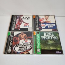 Playstation 1 Games Lot Reel Fishing Knockout Kings 2000 NBA Live 98 NOT TESTED - £7.44 GBP
