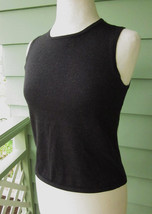 Ann Taylor Silk Blend Stretch Top Black with Silver Metallic New with Tag $48.00 - $14.24