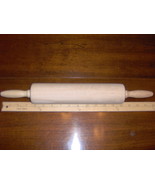 Hard WOOD ROLLING PIN 2.5&quot; diameter 10&quot; roller 3.5&quot; wooden handles ROUND... - €20,85 EUR