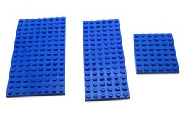 3 Blue Lego Base Plates 1 - 16x8, 1-16-6 &amp; 1 - 6x8 Plates - $7.95