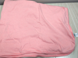 Carters Receiving Blanket pink white striped jersey knit cotton stretchy - £11.66 GBP