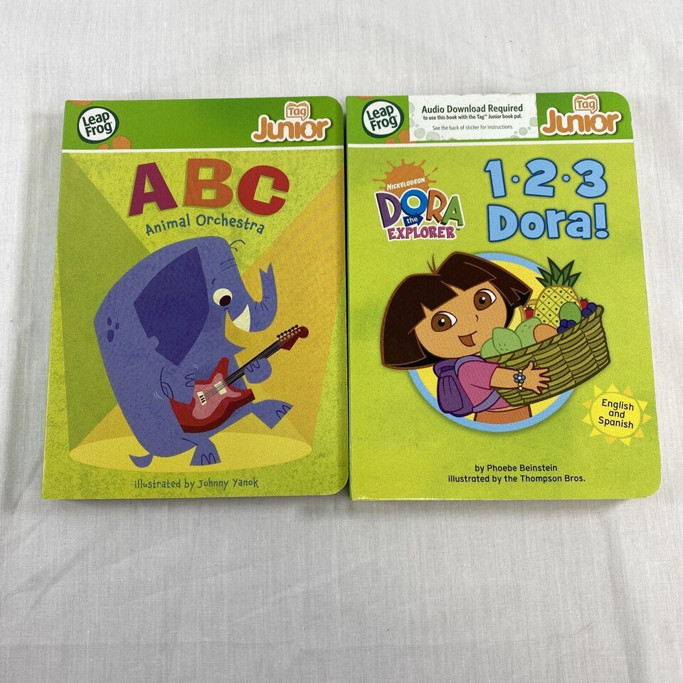 Leapfrog Tag Junior Hardcover Books Lot Of 2 ABC Animal Orchestra, 123 Dora - $8.79