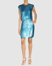 New NWT Designer Rachel Roy NY Dress Sequin Beaded 4 Silk Aqua Blue Sleeveless - £782.51 GBP