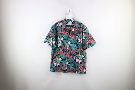 Vintage 70s Streetwear Mens XL Parrot Flower Collared Hawaiian Button Shirt USA - £47.44 GBP