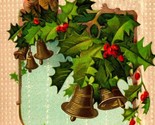 Holly And Bells A Merry Christmas Embossed 1909 DB Postcard - £6.36 GBP