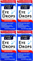 4-PK Family Care Lubricant Eye Drops Dry Eye Redness Relief 0.5 oz SAME-DAY SHIP - £11.00 GBP