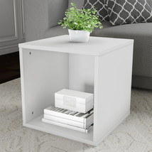 White End Table Cube Accent Table 16 Inches Stackable Bedroom Livingroom - £53.60 GBP