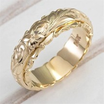 Exquisite Carving Rose Flower Ring for Women Wedding Band Promise Engagement Rin - £7.03 GBP
