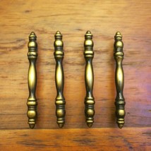 Set of 4 Vintage Style Rustic Farmhouse Antique Brass Cabinet Drawer Han... - £19.80 GBP