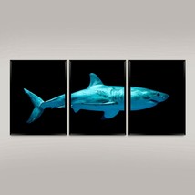 Shark Motifs : Grand Blanc Triptych Affiche Art - £13.86 GBP