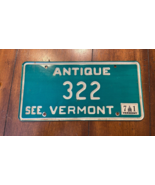 1971 VERMONT ANTIQUE VEHICLE LICENSE PLATE 322 - £17.94 GBP