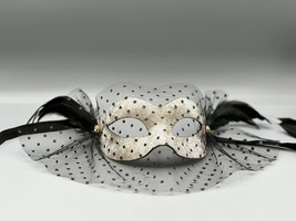 Costume mask in white with voile - $69.00