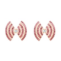 LUBOV Lovely Bowknot Crystal Stone Stud Earrings for Women Exquisite Design  Par - £6.80 GBP